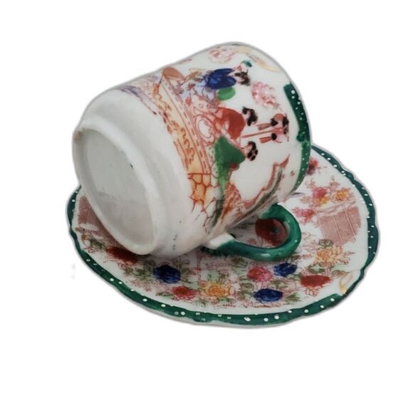 Geisha Girl Japanese Porcelain Teacup and Saucer ~Vintage~ - Picture 2 of 8